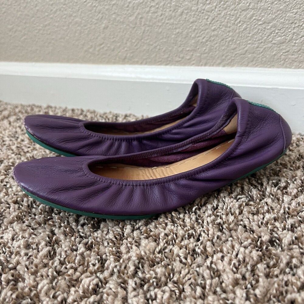 Tieks by Gavrieli Purple Leather Ballet Flats Womens Size 8 Foldable Shoes